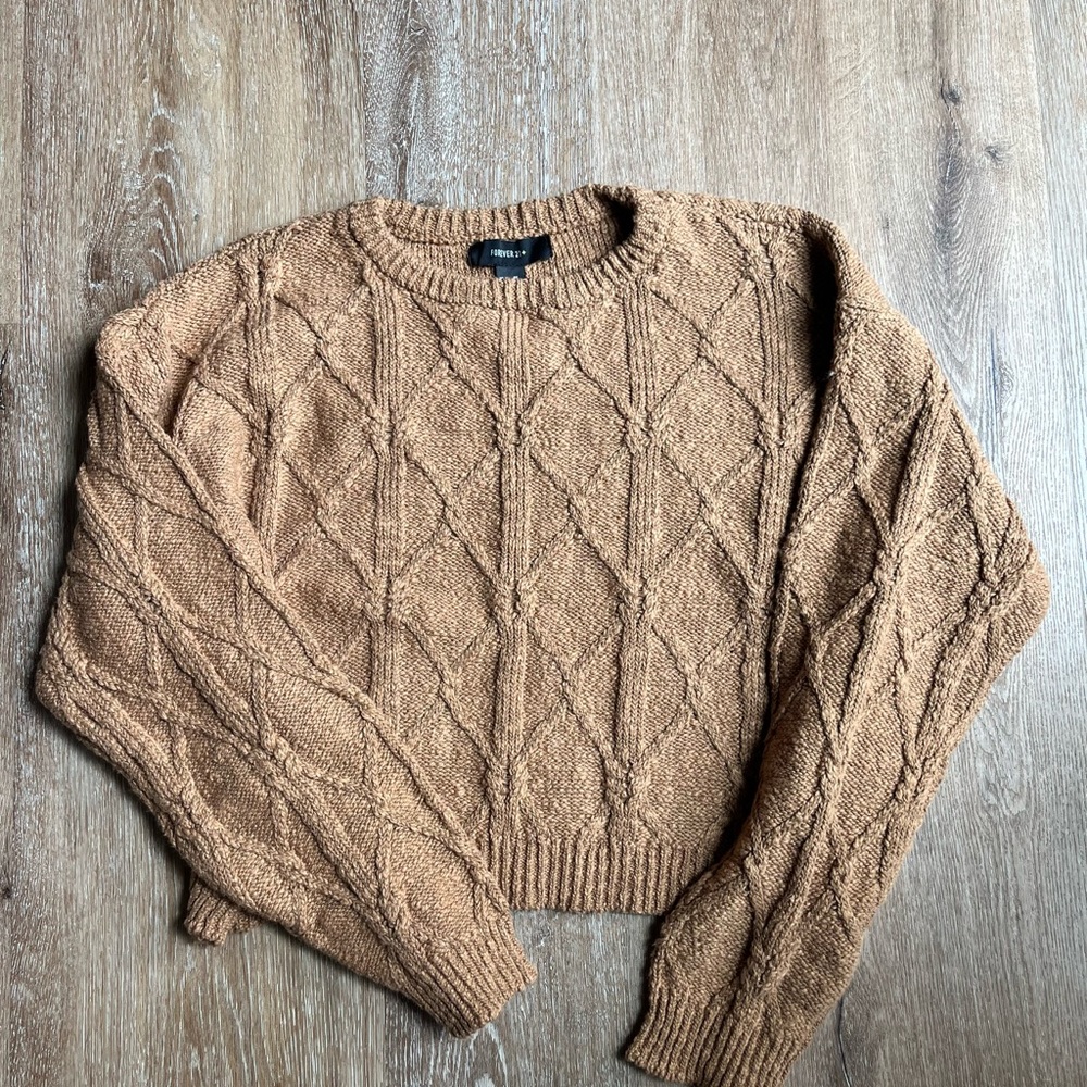 Cable Knit Tan Sweater